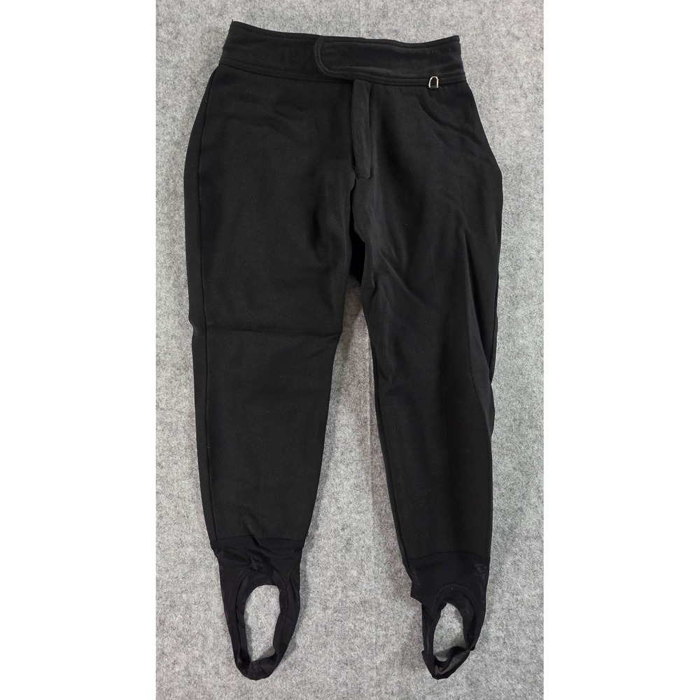 Vintage Schoeller Skifans Stirrup Ski Pants Womens Sz 8 Black Wool Blend USA